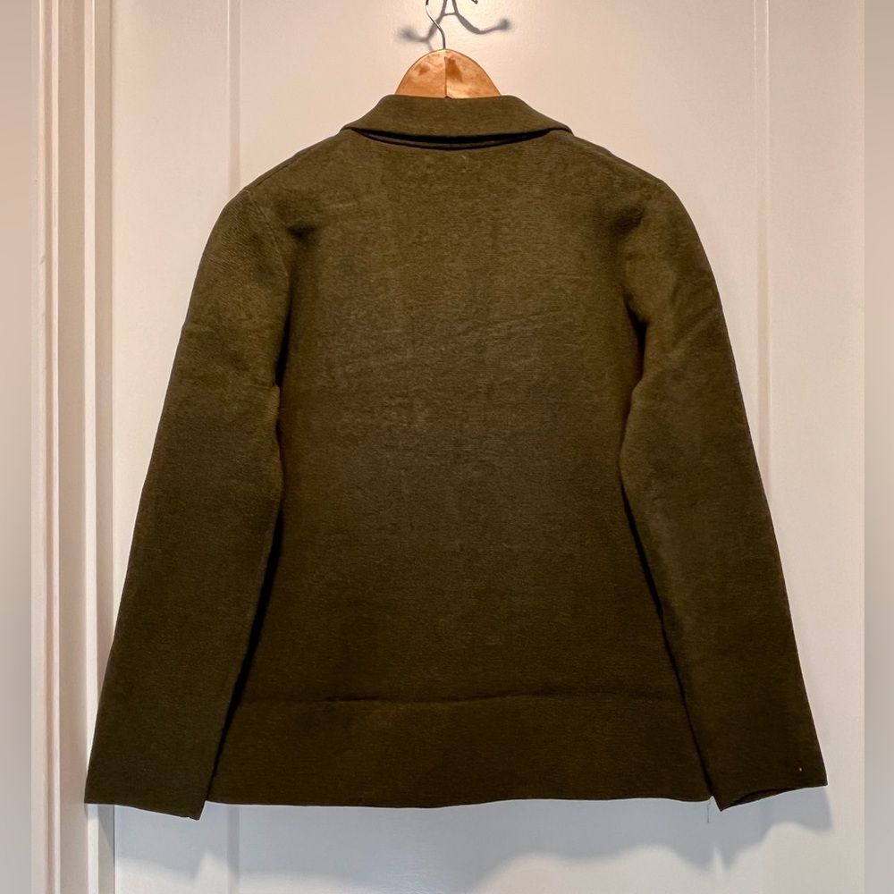 J Crew Women's Schoolboy Sweater Blazer One Button Front Coat 100%Cotton Medium - Picture 5 of 7